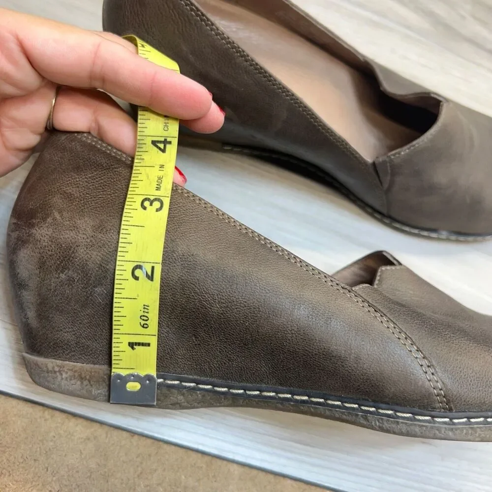 DANSKO LILIANA Burnished Teak Leather Wedge Shoe Pump Slip On 39 women‎ 8.5 - 9